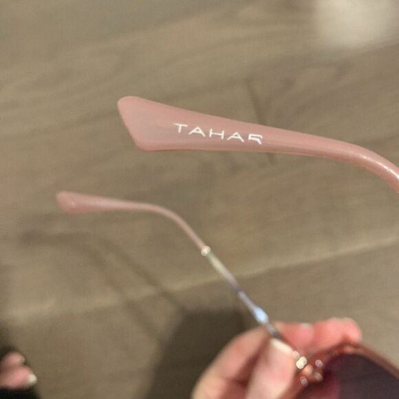 Tahari Pink Purple Oversized Sunglasses #6 - Picture 3 of 5